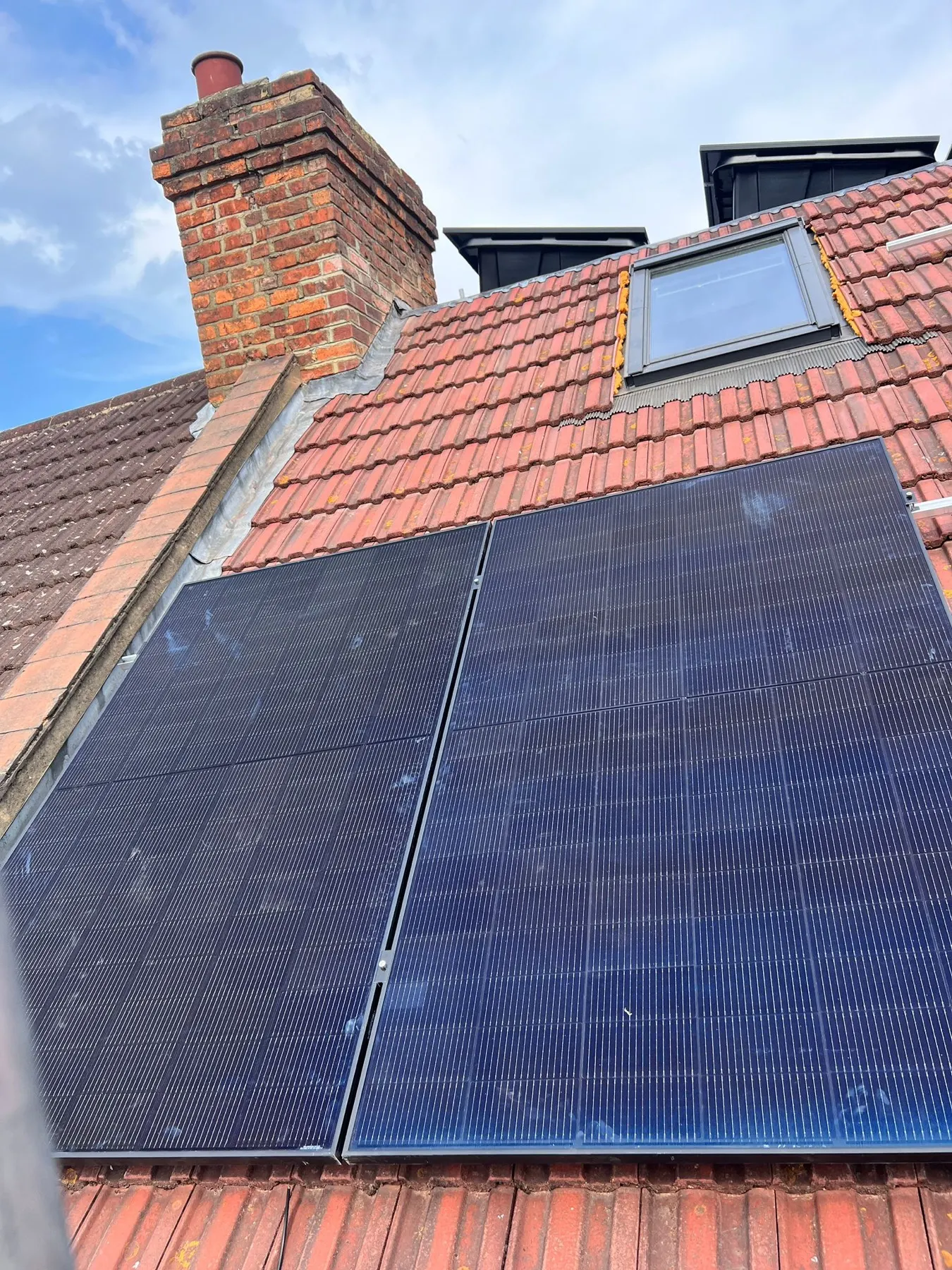 Solar panel installation on a roof in Lewisham, London